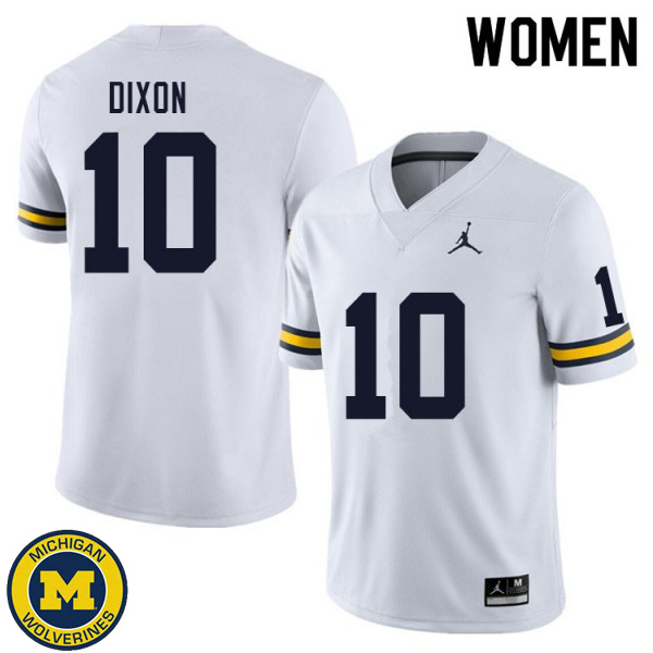 Women University of Michigan #10 Cristian Dixon White High School Jersey